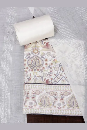 SALWAR STUDIO Floral Embroidered Sequinned Unstitched Dress Material