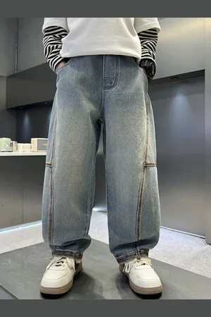 LULU & SKY Boys Slash Knee Heavy Fade Jeans