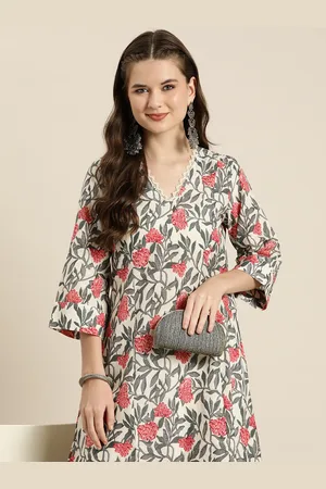 HERE&NOW Women Floral Printed Flared Sleeves A-Line Kurta