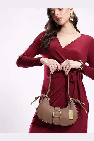 French Connection Textured Half Moon Hobo Bag