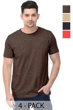 Color Capital Unisex Pack Of 4 Solid Round Neck Cotton T-shirts