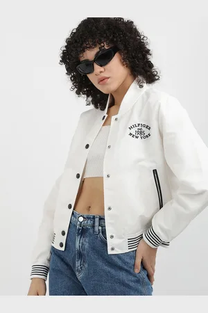Tommy Hilfiger Women Printed Crop Bomber Jacket