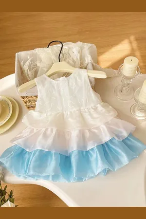 LULU & SKY Girls Ombre Layered Fit & Flare Dress