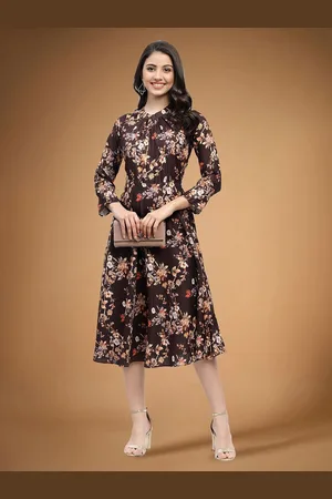Moda Rapido Floral Print Applique Fit & Flare Dress