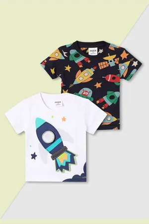 Max Collection Boys 2 Printed Applique T-shirt