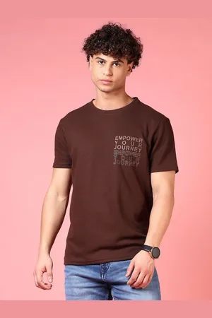 V-Mart Men Typography Printed Round Neck Cotton T-shirt