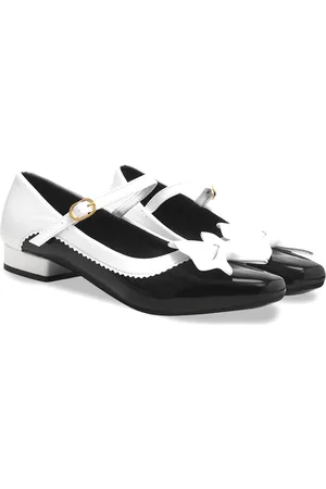 Shoetopia Girls Round Toe Block Bows Mary Janes Heels