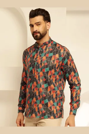 SOJANYA Abstract Printed Cotton Short Straight Kurta