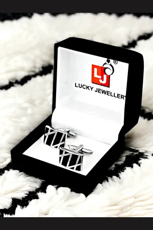 Lucky Jewellery Silver Plated Formal Cuff Shirt Button, Blazer Cufflinks