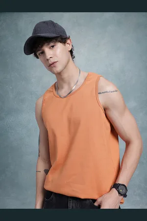 Roadster The Life Co. Pure Cotton Sleeveless T-shirt