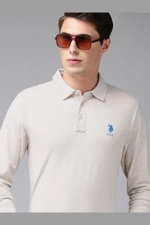 U.S. Polo Assn. U S Polo Assn Men Off White Polo Collar Slim Fit T-shirt