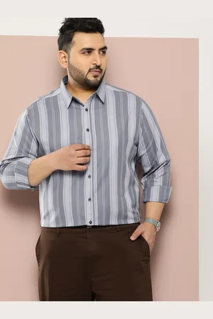 Sztori Men Plus Size Original Striped Pure Cotton Formal Shirt