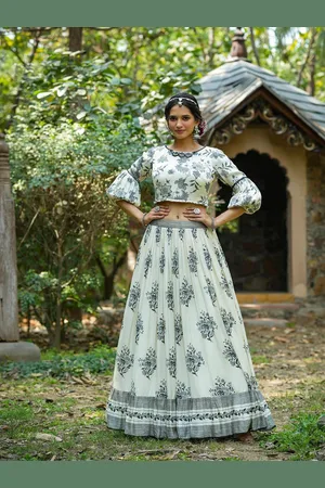 SCAKHI Printed Print Ready to Wear Lehenga & Blouse With Dupatta
