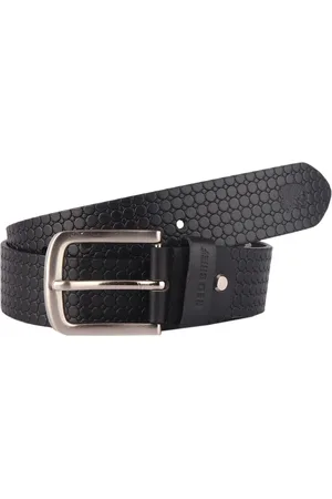 Red Chief Men Black Textured Leather Belt