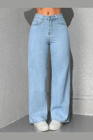 BAESD Women Comfort Wide Leg Light Fade Stretchable Jeans