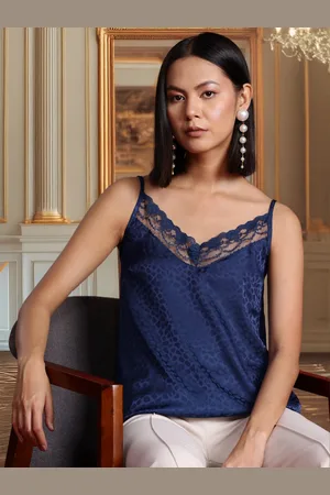 all about you Self-Design Lace Inserts Camisole Top