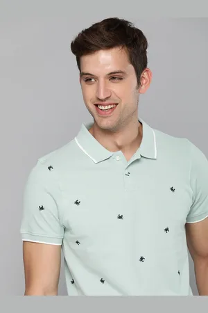 Mast & Harbour Men Blue & Navy Blue Pure Cotton Printed Polo Collar T-shirt