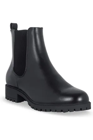 London Rag Women Black Solid Casual High-Top Block Heeled Chelsea Boots