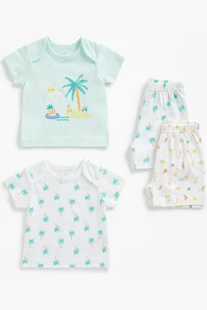 Mothercare Kids Pack Of 2 Printed T-shirt With Shorts