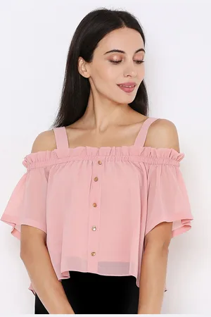 Aturabi Pink Bardot Crop Top