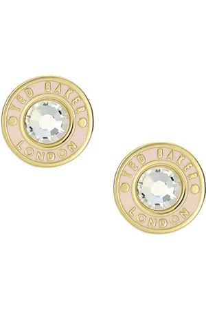 Ted Baker Cherelle Crystal Button Gold-Plated Crystals Studded Circular Studs
