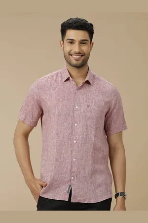 Linen Club Men Contemporary Fit Spread Collar Solid Slim Fit Shirt
