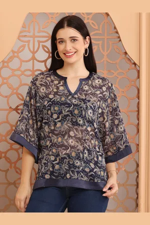 DEBONATELLA Women Floral Printed Mandarin Collar Top