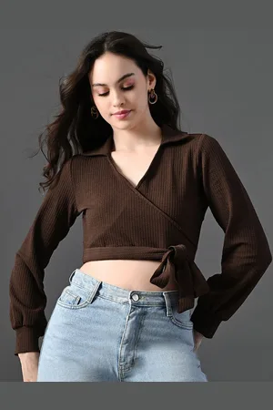 Roadster The Lifestyle Co Crop Top with Full Sleeves
