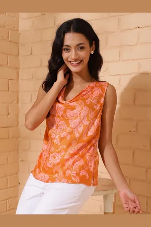 Fabindia Print Cowl Neck Top