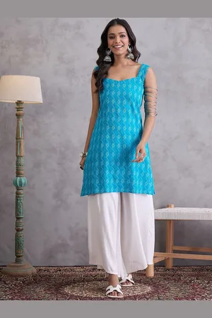 InWeave Women Striped Regular Pure Cotton Kurta with Palazzos