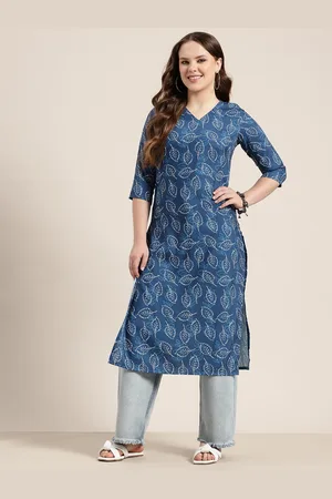 HERE&NOW Leaf Print A-Line Kurta
