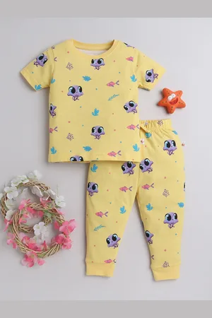 BUMZEE Girls Printed Pure Cotton T-shirt with Trousers