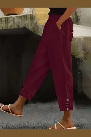 LULU & SKY Women Straight Fit High-Rise Trousers