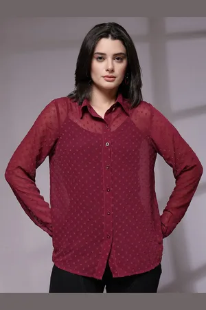 KASSUALLY Women Comfort Sheer Casual Shirt