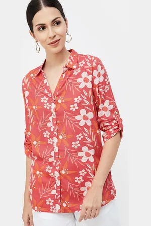 Lifestyle Viscose Rayon Shirt Collar Printed Tunic