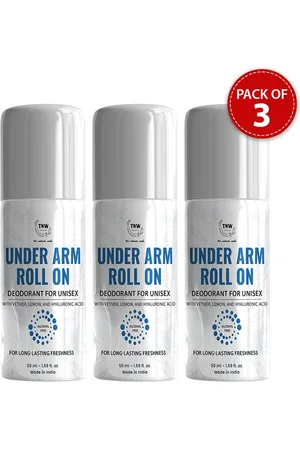 TNW the natural wash Set of 3 Long-Lasting Alcohol-Free Under Arm Roll On Deo - 50 ml each