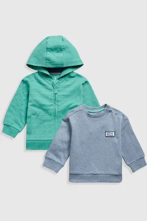 Mothercare Boys Antimicrobial Solid Hood Cotton Front-Open Sweatshirt