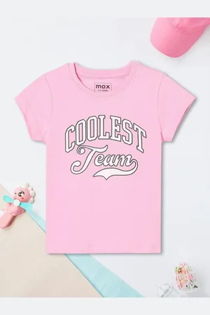 Max Collection Girls Typography Printed V-Neck T-shirt