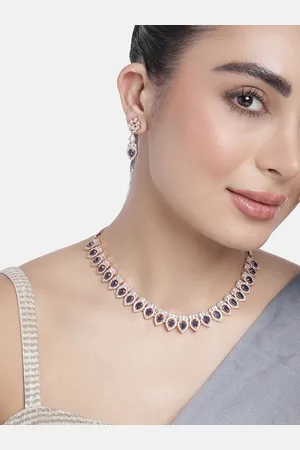 ESTELE Rose Gold-Plated CZ-Studded Jewellery Set