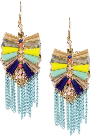 Blisscovered Blue Contemporary Drop Earrings