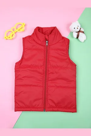 V-Mart Unisex Kids Mock Collar Solid Cotton Casual Bomber Jacket