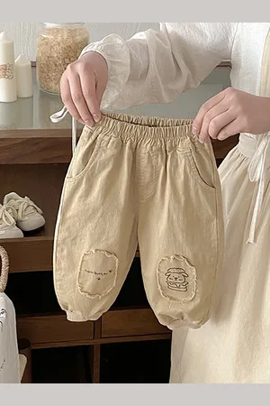 LULU & SKY Boys Loose Fit High-Rise Trousers