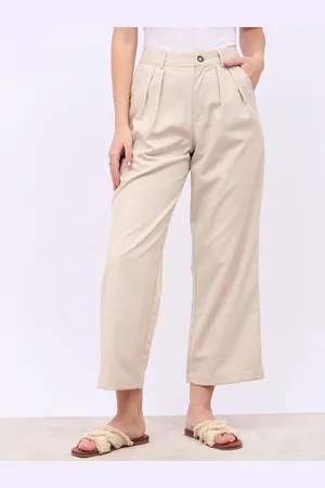 Styli Women Flared High-Rise Pleated Trousers