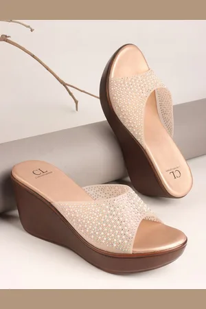 Carlton London Embellished Party Wedge Sandals