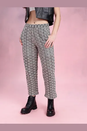 DressBerry Women Self-Design Monochrome Trousers