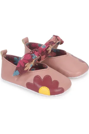Mothercare Infant Girls Floral Applique Pram Booties With Bow Detail