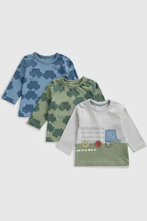 Mothercare Boys Pack Of 3 Graphic Printed Round Neck Cotton T-shirts