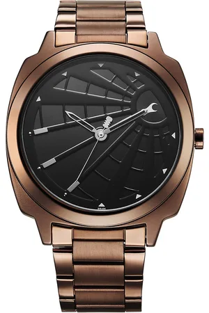 Fastrack Men Brass Dial & Stainless Steel Bracelet Style Straps Analogue Watch 3322QM01