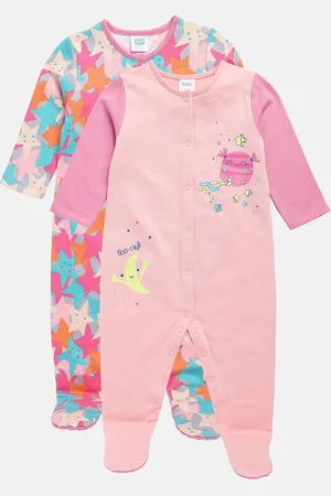 MINI KLUB Girls Pack of 2 Printed Sleepsuit