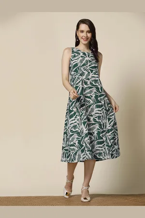 Moda Rapido Women Cotton Printed A-Line Midi Dress